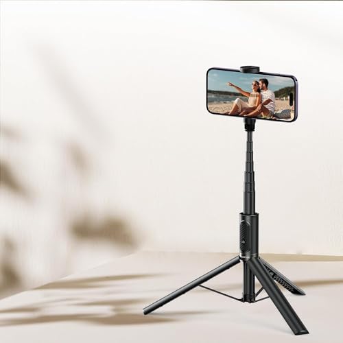 Light Blue Bluetooth Selfie Stick Tripod for Smartphones