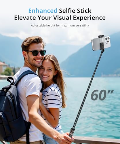 Wireless Remote Selfie Stick Tripod for iPhone & Android, Perfect for Group Photos & Video Recording
