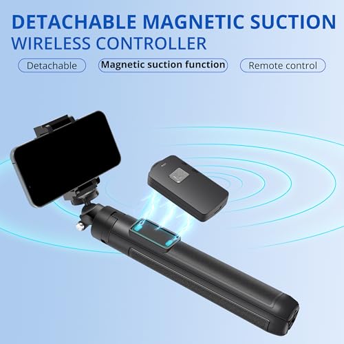Extendable 62-Inch Aluminum Alloy Selfie Stick with Wireless Remote for All Phones/Live Stream/iPhone 14-16 Compatibilit