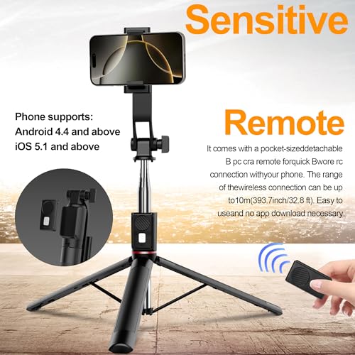 Wireless Remote Selfie Stick Tripod - Compatible with All Cellphones