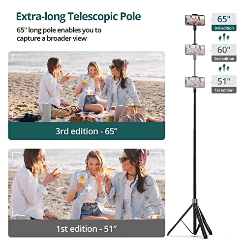 iPhone & Android Selfie Stick Tripod with Handheld Remote & 360° Rotation