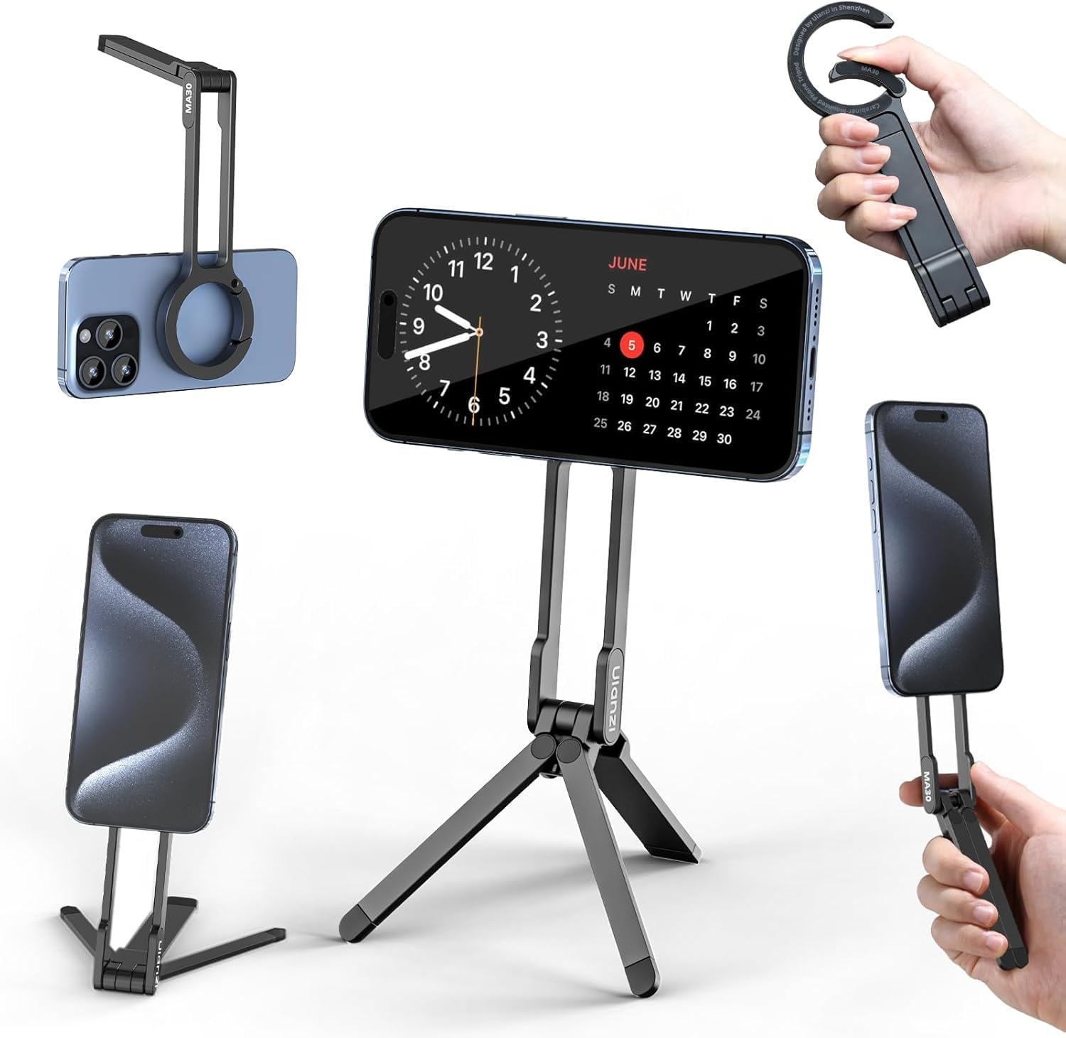 ULANZI MA30 Magnetic Phone Stand for iPhone 16-12, Black
