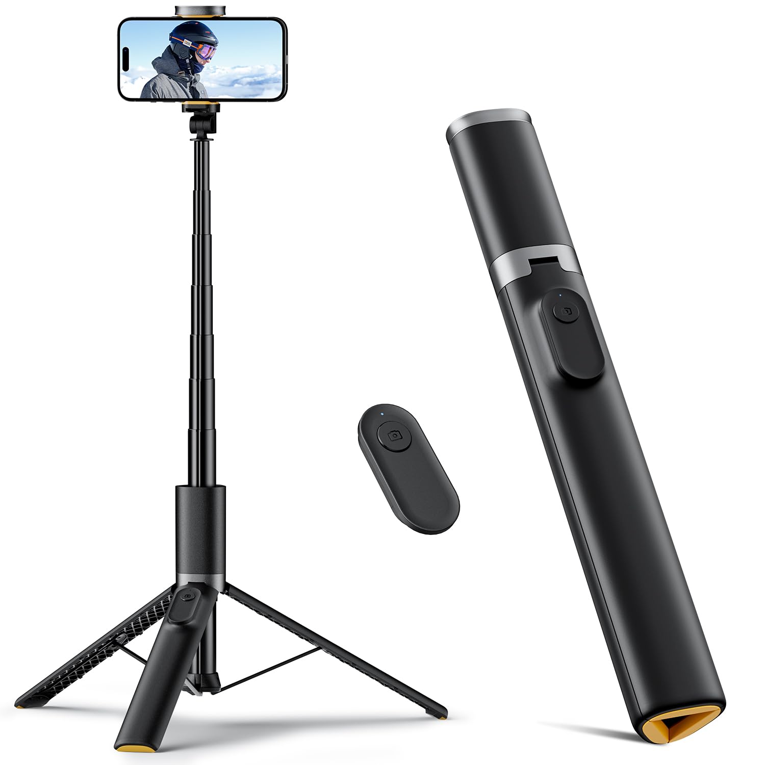 TODI 63" Selfie Stick Tripod for iPhone & Android, Wireless Remote Included