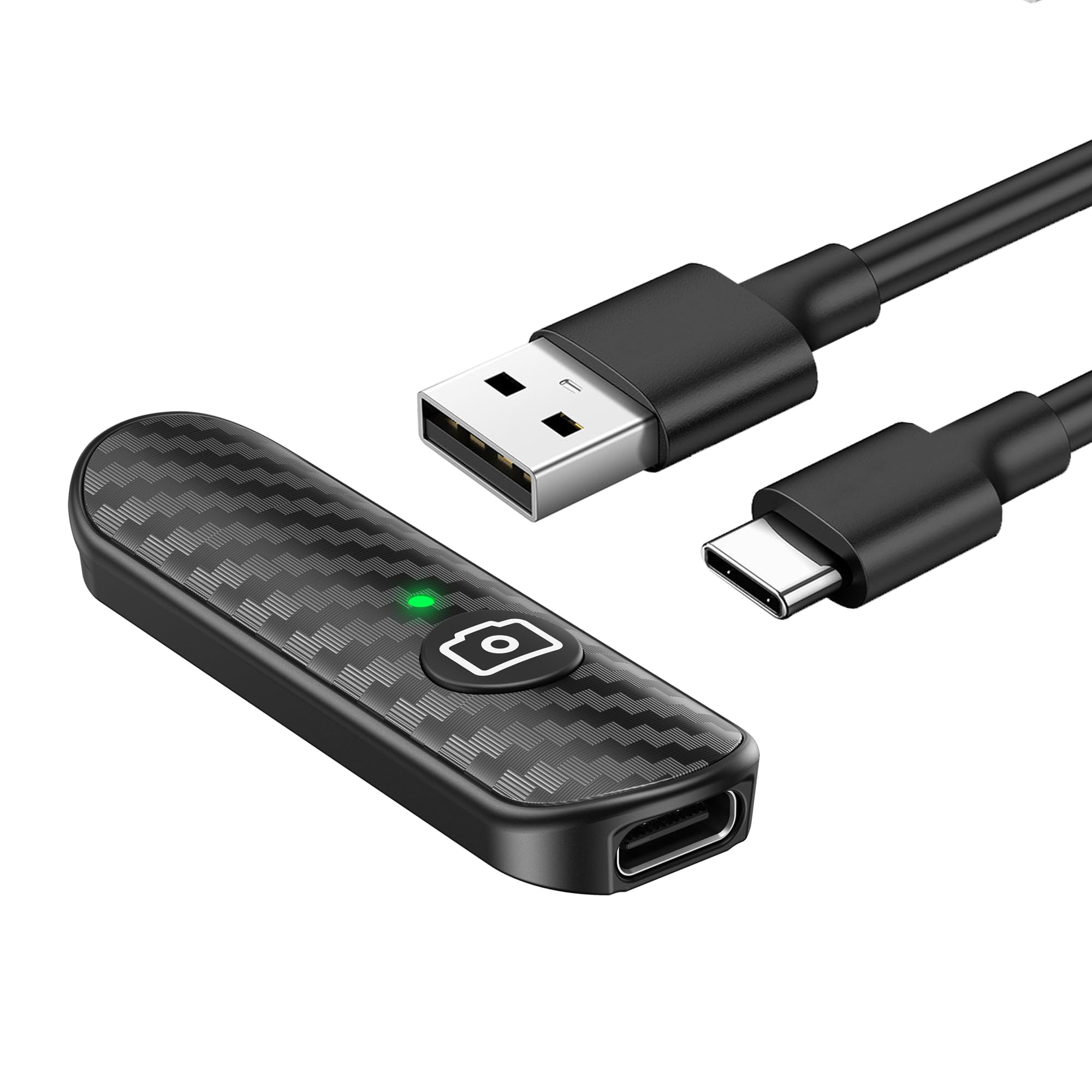 ATUMTEK Bluetooth Camera Remote, Carbon Fiber Design, 10m Range, Type-C Charging