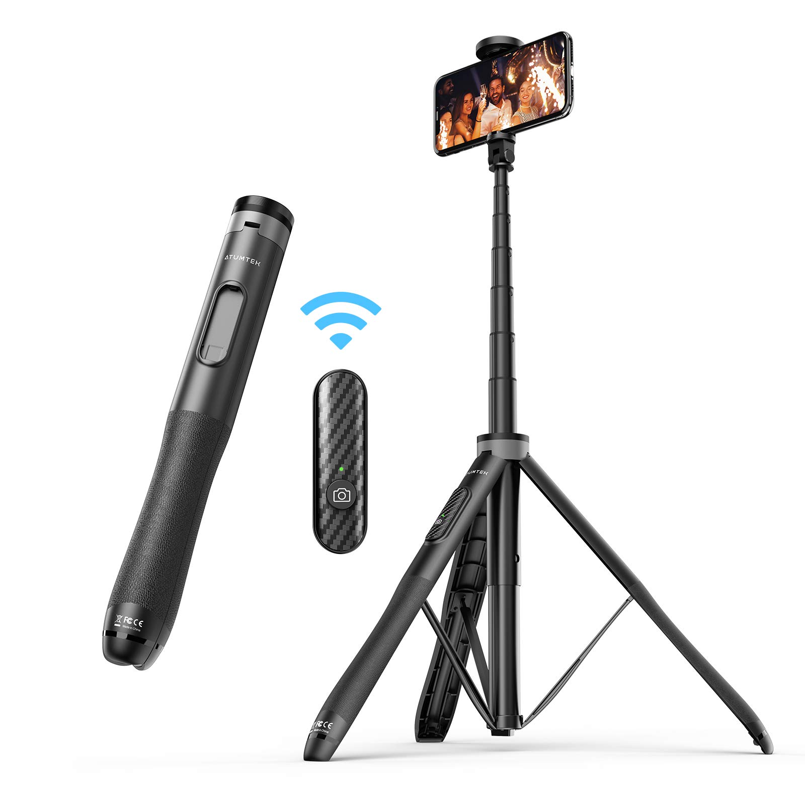 ATUMTEK 51 Selfie Stick Tripod & Bluetooth Remote for iPhone & Android